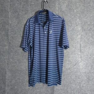 Peter Millar Summer Comfort Golf Polo Shirt Mens Size L Blue Striped Performance